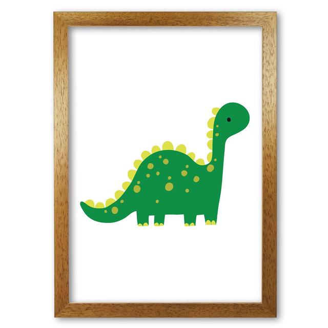 Children's Animals Dino - Graphic Art Print on Paper East Urban Home Format: Honey Oak Frame, Size: 30 cm H x 21 cm W x 5 cm D on Productcaster.