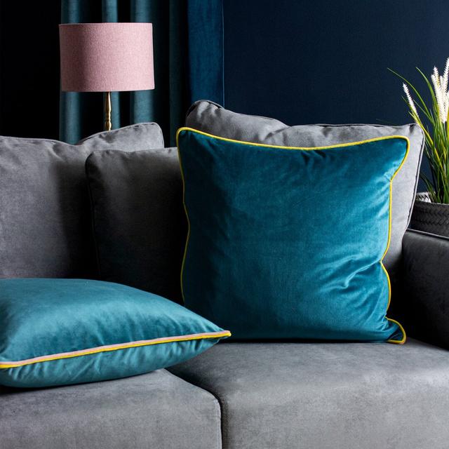 Gemini Square Scatter Cushion furn. Colour: Teal on Productcaster.