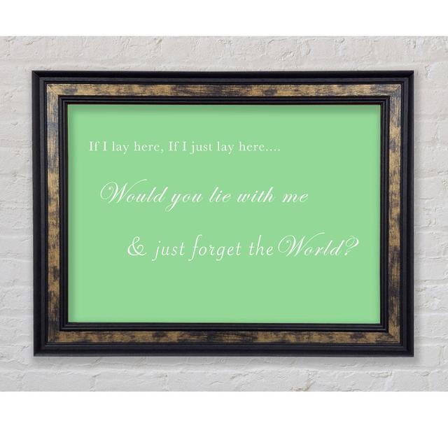 Music Quote If I Lay Here If I Just Lay Here Snow Patrol Dusty Pink - Print Bright Star Colour: Green, Size: 100cm H x 141.4cm W x 8cm D on Productcaster.