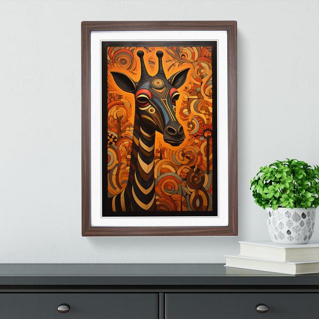 Giraffe - Single Picture Frame Print on Wood Latitude Vive Format: Walnut Framed, Size: 34cm H x 25cm W on Productcaster.