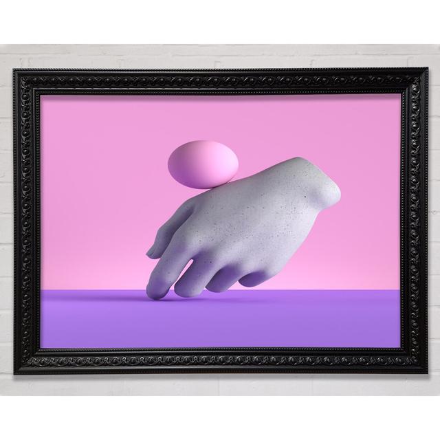 The Hand Sphere Framed Print Happy Larry Size: 84.1cm H x 118.9cm W x 3cm D on Productcaster.