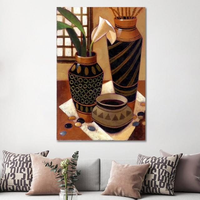 Still Life With African Bowl by Keith Mallett - Painting on Canvas Bloomsbury Market Size: 152.4cm H x 101.6cm W x 3.81cm D, Frame Option: Black Frame on Productcaster.