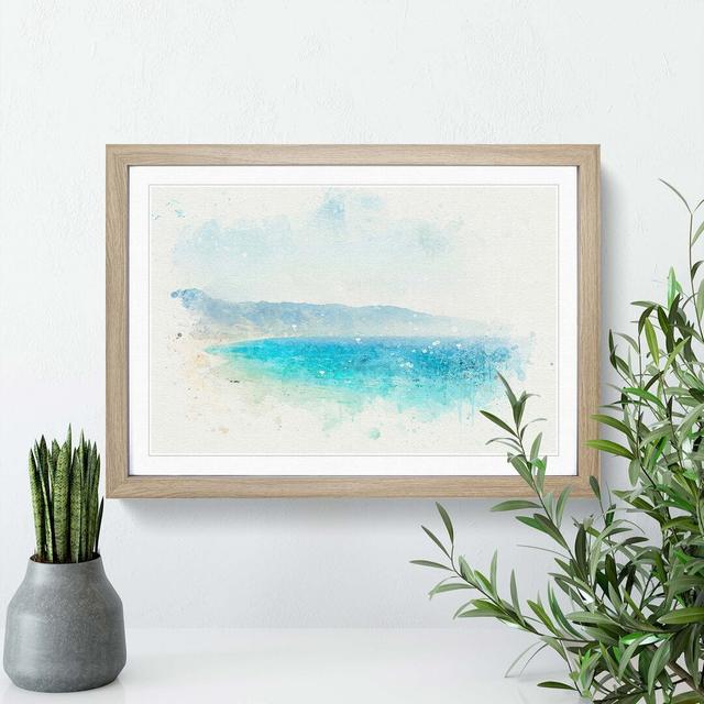 Malibu Beach in California in Abstract - Picture Frame Graphic Art Print East Urban Home Frame Option: Oak, Size: 60cm H x 91cm W x 2cm D on Productcaster.