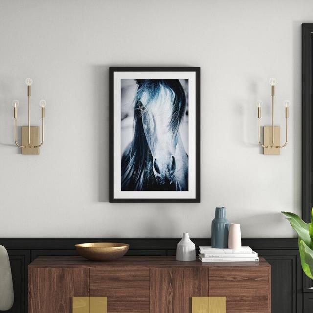 'Blue Horse' Framed Photographic Print on Paper East Urban Home Size: 91cm H x 61cm W x 3.81cm D on Productcaster.