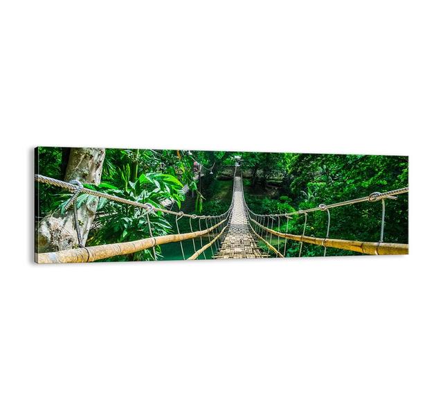 Monkey Bridge over the Greenery - Unframed Photograph Print on Canvas Bay Isle Home Size: 50cm H x 160cm W x 1.8cm D on Productcaster.