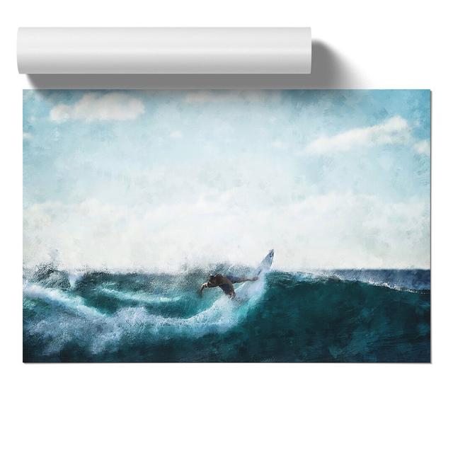 Surfing - No Frame Print East Urban Home Size: 30cm H x 42cm W x 0.1cm D on Productcaster.