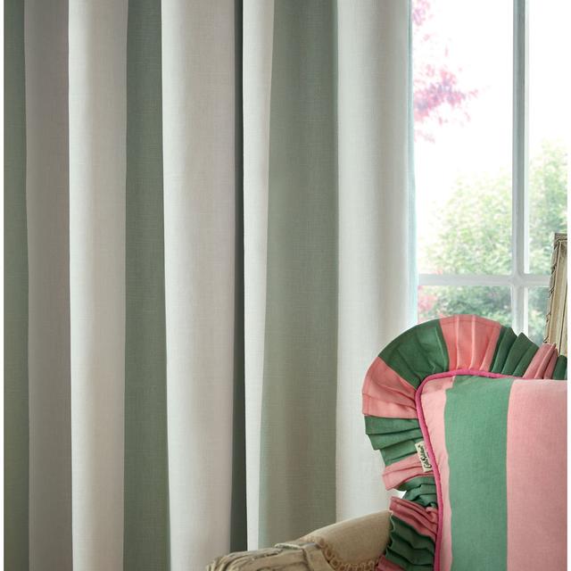 Hand Painted Stripe Blackout Eyelet Curtain Cath Kidston Panel Size: 163cm Width x 183cm Drop on Productcaster.