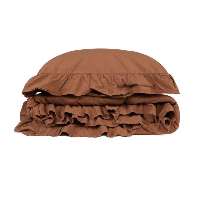 Landwehr 100% Cotton 155 TC 2 Piece Duvet Cover Set August Grove Size: 220 x 260cm Duvet Cover + 2 Pillowcases (50 x 90), Colour: Wood Smoke on Productcaster.