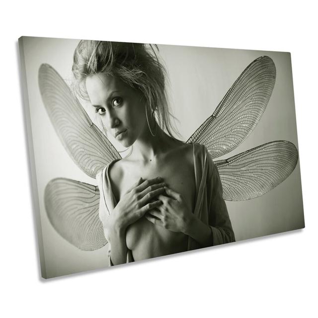 Angel Wings Fairy CANVAS WALL ART Box Framed Maturi Size: 50.8cm H x 76.2cm W x 2cm D on Productcaster.