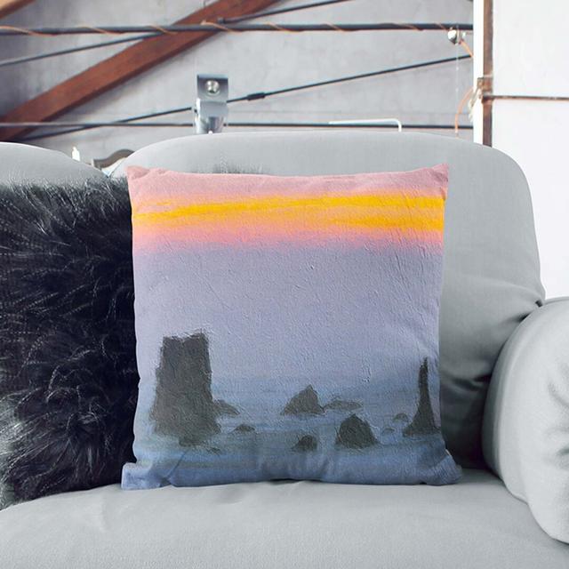 Beach In Bandon Square Throw Cushion East Urban Home Size: 55 x 55 cm, Backing Colour: Black on Productcaster.