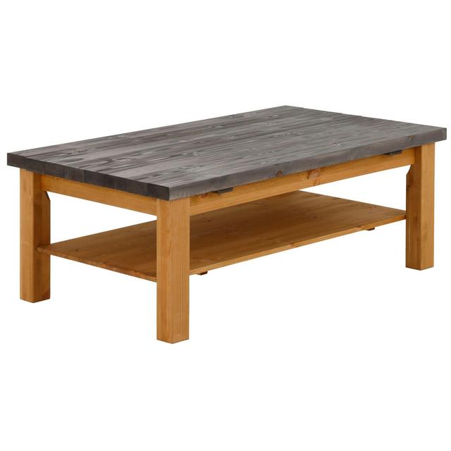 4 Legs Coffee Table with Storage Luwo Table Top Colour: Grey, Size: 45cm H x 74cm W x 74.4cm D, Table Base Colour: Natural on Productcaster.