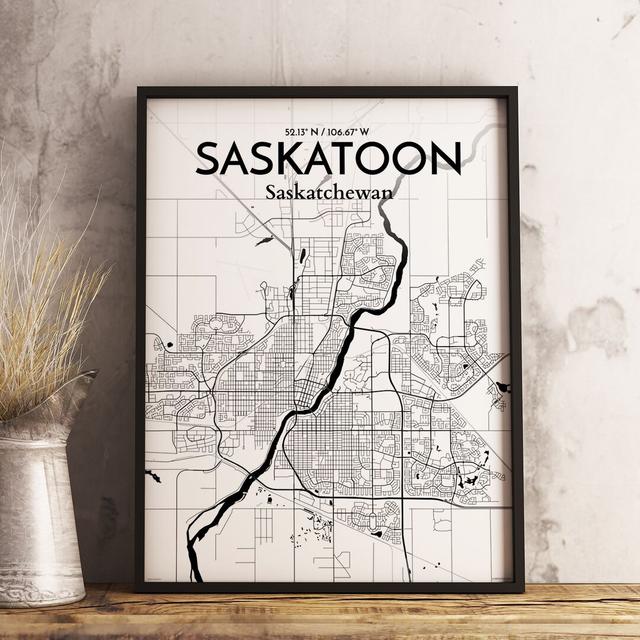 Saskatoon City Map - No Frame Print East Urban Home Size: 70cm H x 50cm W on Productcaster.