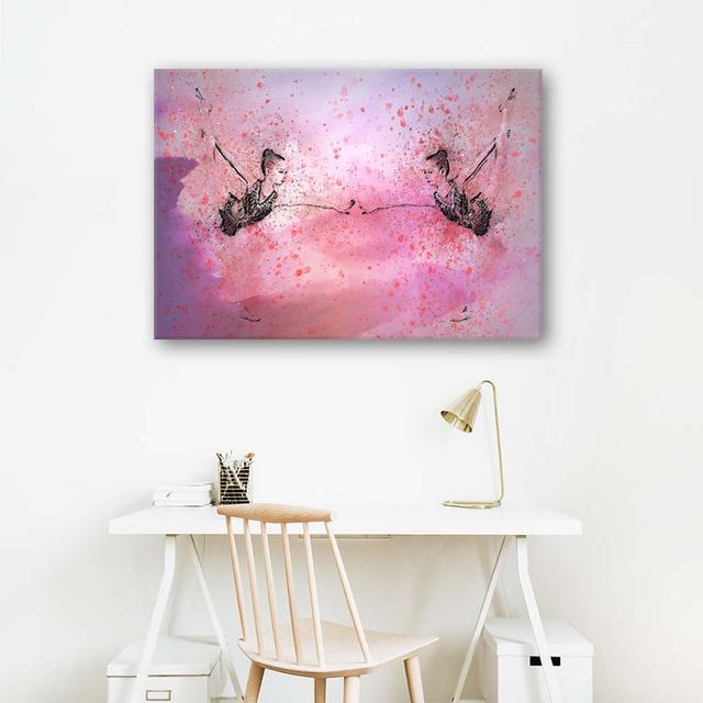 Leinwandbild Ballerina Abstract Pink Rosalind Wheeler Größe: 60 cm H x 90 cm B x 2 cm T on Productcaster.