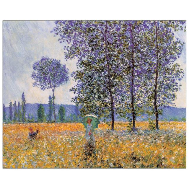 Felder In Frühling' by Claude Monet Art Print East Urban Home Size: 80cm H x 100cm W x 1.8cm D on Productcaster.