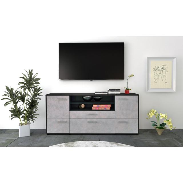 Sideboard Eluana 17 Stories Farbe (Korpus/Front): Beton/Anthrazit on Productcaster.