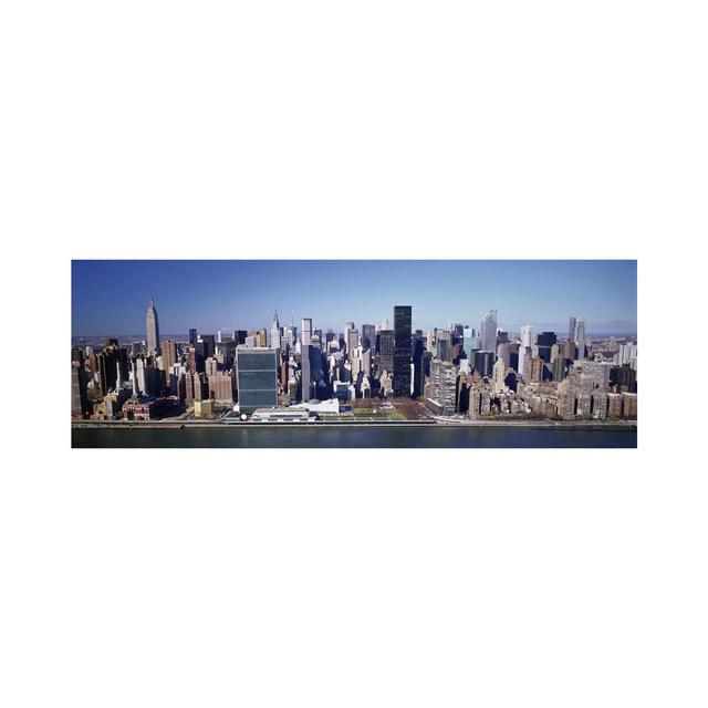 Buildings On The Waterfront, Manhattan, New York City, New York State, USA - Wrapped Canvas Panoramic Print Ebern Designs Size: 50.8cm H x 152.4cm W x on Productcaster.