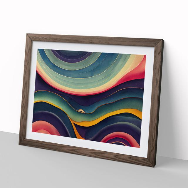 Watercolour Soundwave Vol.2 Abstract - Picture Frame Graphic Art Metro Lane Format: Dark Brown, Size: 34cm H x 46cm W on Productcaster.