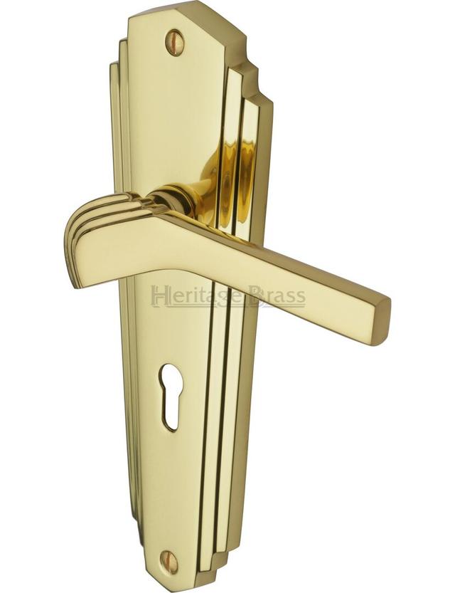 Badezimmer-Türklinke Waldorf (Set of 2) Heritage Brass Farbe: Messing on Productcaster.