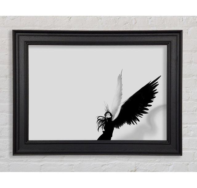 Black And White Angel Framed Print Ebern Designs Size: 42cm H x 59.7cm W on Productcaster.