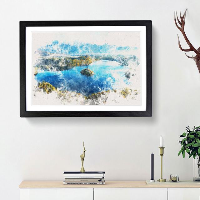 Lake Bled in Slovenia - Picture Frame Painting Print on MDF East Urban Home Frame Option: Black Framed, Size: 62cm H x 87cm W x 2cm D on Productcaster.