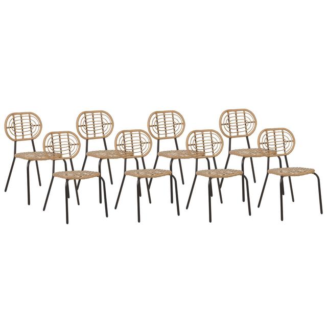 Aareona Stacking Patio Dining Dining Chair (Set of 8) 17 Stories on Productcaster.