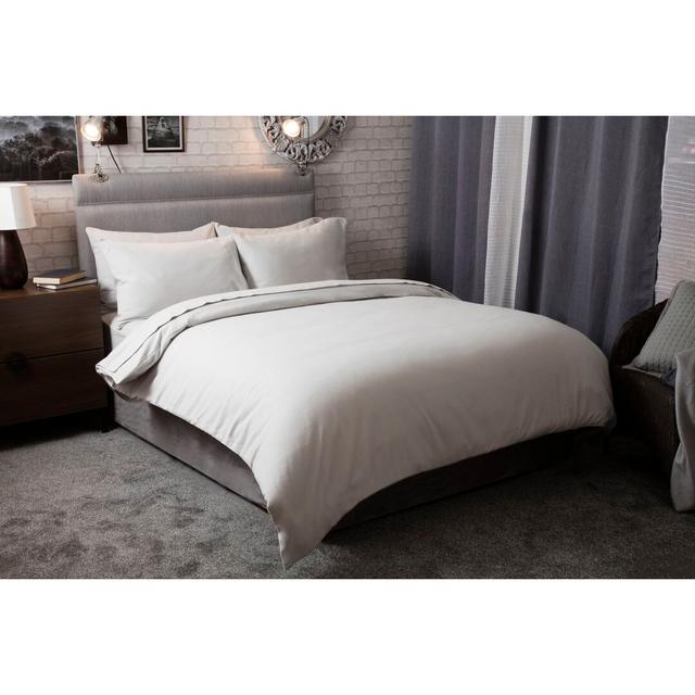 Cotton Solid Colour Duvet Cover Set with Pillowcases Belledorm Size: Double Duvet Cover + 2 Standard Pillowcases, Colour: Grey on Productcaster.