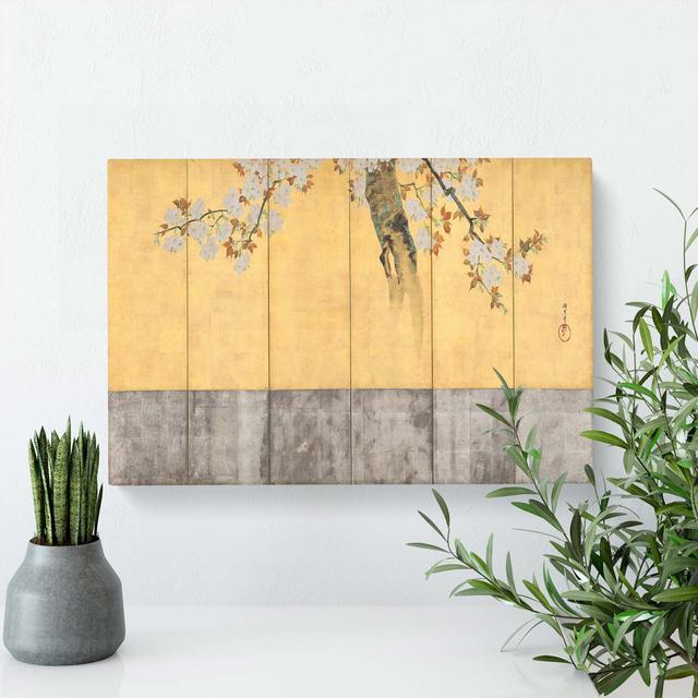 Blossoming Cherry Trees Vol.1 by Sakai Hoitsu - Wrapped Canvas Painting Print East Urban Home Size: 35cm H x 50cm W x 3cm D on Productcaster.