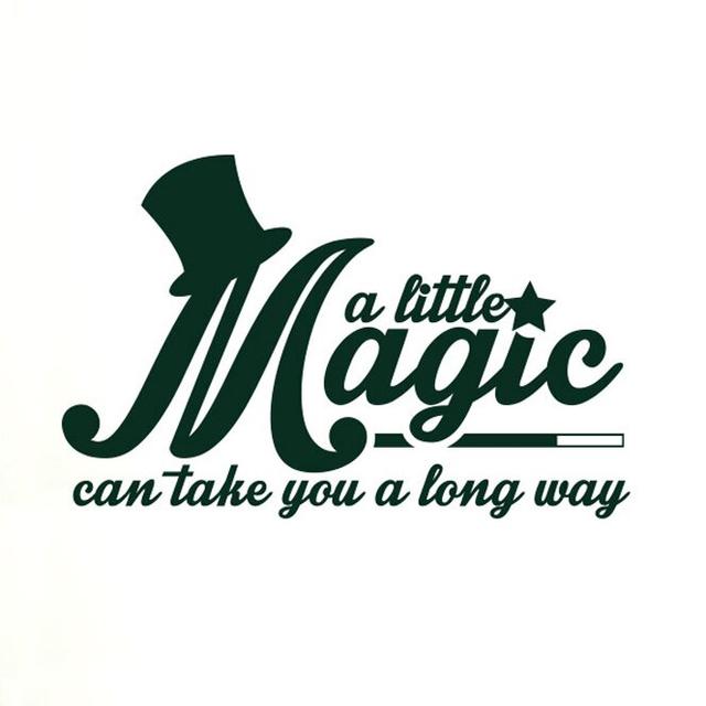 A Little Magic Can Take You A Long Way Wall Sticker 17 Stories Size: Medium, Colour: Dark Green on Productcaster.