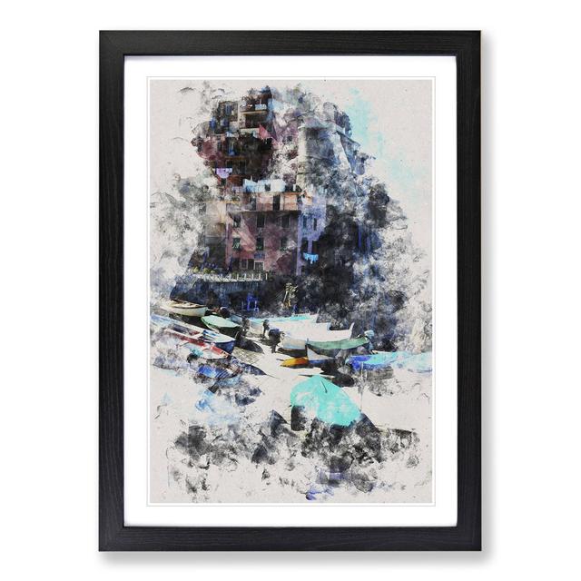 Cinque Terre in Italy Vol.1 - Picture Frame Painting East Urban Home Size: 36cm H x 27cm W x 2cm D, Frame Option: Black Framed on Productcaster.