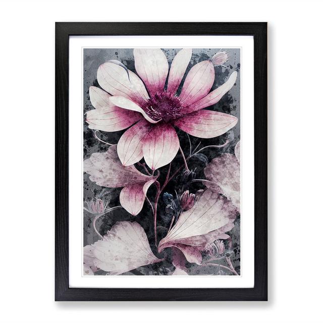 Water Panting Flowers No.1 - Picture Frame Graphic Art Marlow Home Co. Frame Colour: Black Framed, Size: 46cm H x 34cm W x 2cm D on Productcaster.