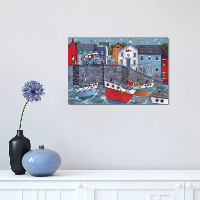 Seaside Promenade by Peter Adderley - Wrapped Canvas Gallery-Wrapped Canvas Giclée Longshore Tides Size: 30.48cm H x 45.72cm W x 1.905cm D on Productcaster.