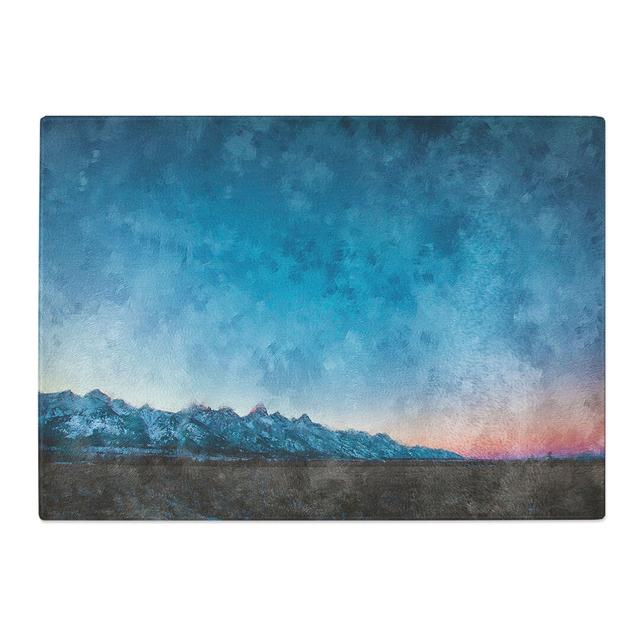 Tempered Glass Mountains in Grand Teton Chopping Board East Urban Home Size: 28.5 cm x 39 cm on Productcaster.