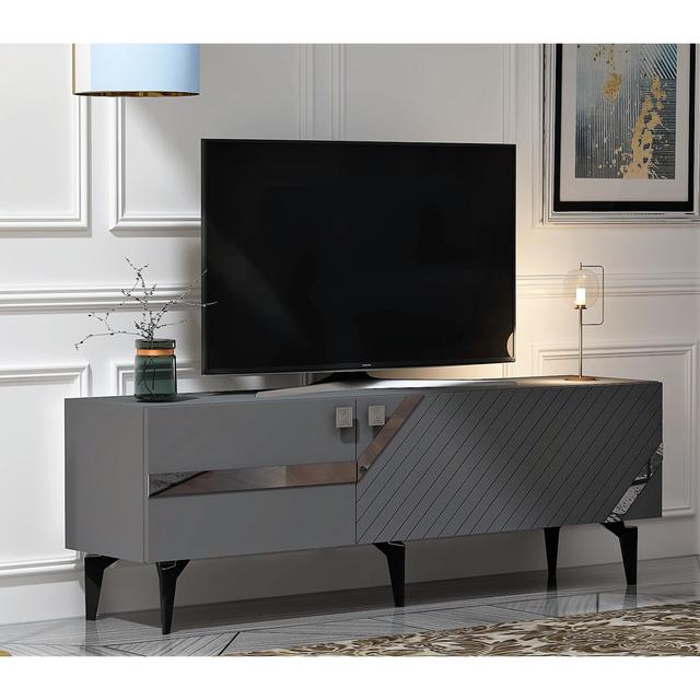 Burkinshaw TV Stand for TVs up to 65" Fairmont Park Colour: Grey/Silver on Productcaster.