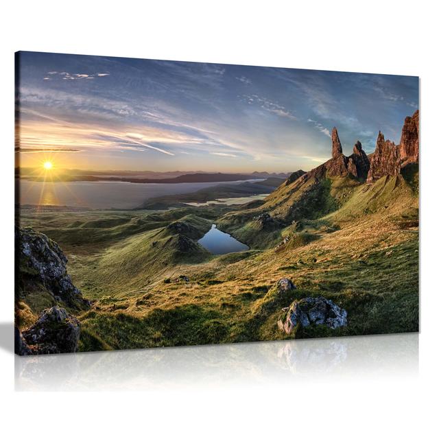 Panther Print Fine Art Prints Sunrise Over Old Man Of Storr Scotland Highlands Artistic Framed Canvas Print, Pictures For Home Walls, Bedroom, Living on Productcaster.