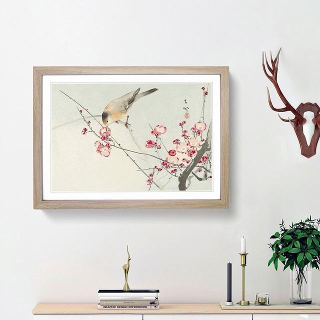 Songbird on a Blossom Branch by Ohara Koson - Picture Frame Painting Print East Urban Home Size: 27cm H x 36cm W x 2cm D, Frame Option: Oak Framed on Productcaster.