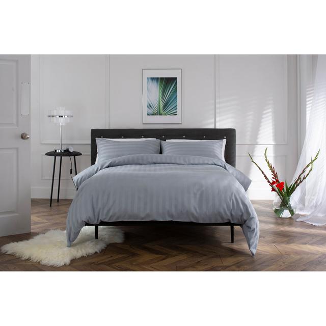 Cotton Polyester Duvet Cover Set The Lyndon Company Size: Kingsize - 2 Standard Pillowcases, Colour: Silver on Productcaster.