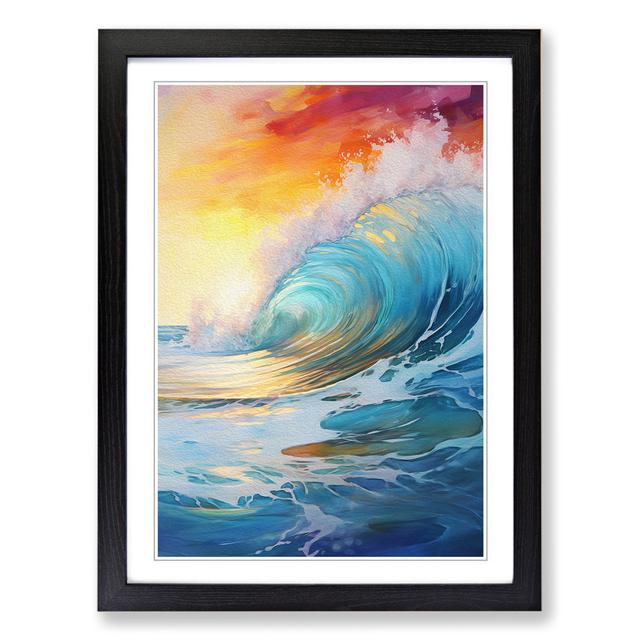 Ocean Modern No.3 - Single Picture Frame Art Prints on Wood Big Box Art Frame Colour: Black Framed, Size: 64cm H x 46cm W x 2cm D on Productcaster.