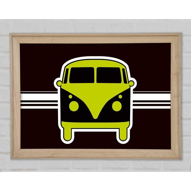 Retro Vw Camper Van Lime Green - Print Ebern Designs Size: 84.1cm H x 118.9cm W x 1.5cm D on Productcaster.