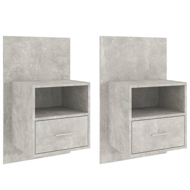 Jaice-Lea Wall-mounted Bedside Cabinet (Set of 2) 17 Stories Colour: Concrete Grey on Productcaster.