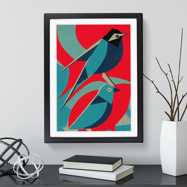 Pair Of Birds No.1 Abstract - Single Picture Frame Print George Oliver Frame Colour: Black, Size: 46cm H x 34cm W on Productcaster.