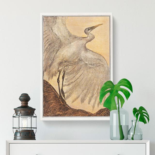 Egret by Theo Van Hoytema - Wrapped Canvas Painting East Urban Home Size: 60cm H x 40cm W x 3cm D on Productcaster.