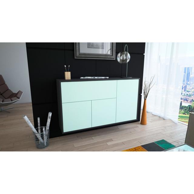 Jamison Sideboard Brayden Studio Colour (Body/Front): Black/Light Blue on Productcaster.