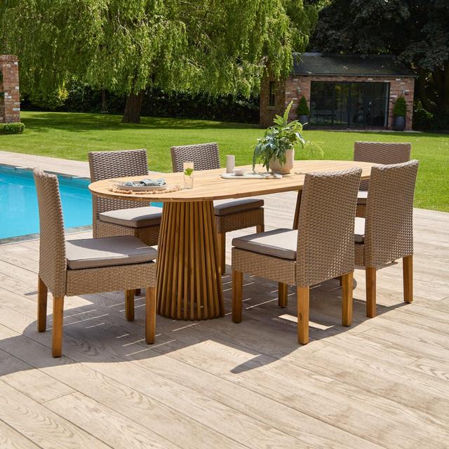 Alexanda Rectangular 6 - Person 240cm Long Dining Set Latitude Run on Productcaster.