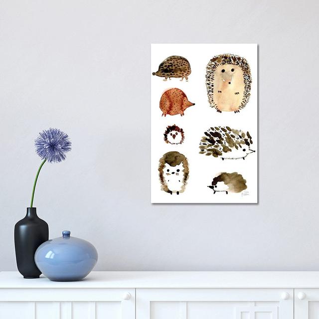 Hedgehogs by Sara Franklin - Wrapped Canvas Print Alpen Home Size: 45.72cm H x 30.48cm W x 1.905cm D on Productcaster.