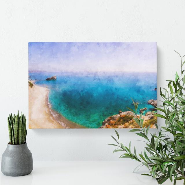 Preveli Beach In Crete Greece - Wrapped Canvas Painting East Urban Home Size: 50cm H x 76cm W x 3cm D on Productcaster.