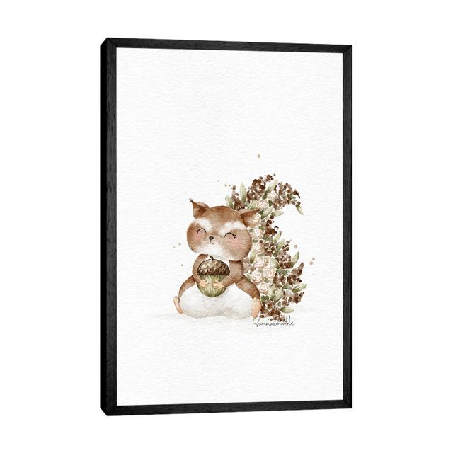 Floral Squirrel by Sanna Sjöström - Gallery-Wrapped Canvas Giclée on Canvas Union Rustic Size: 66.04cm H x 45.72cm W x 3.81cm D, Format: Black Floater on Productcaster.