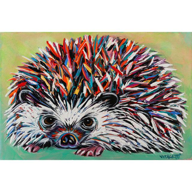 Colorful Hedgehog I by Carolee Vitaletti - Wrapped Canvas Painting Rosalind Wheeler Size: 30cm H x 46cm W x 3.8cm D on Productcaster.