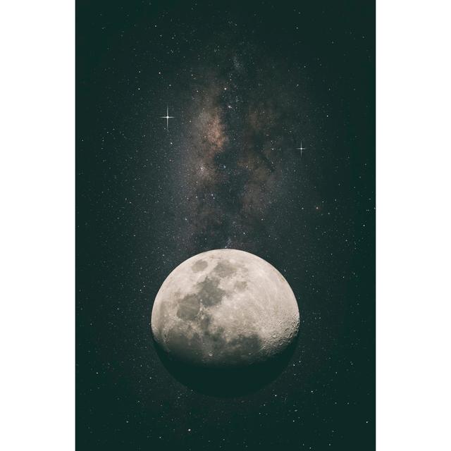 The Moon In Space by Simonbradfield - No Frame Art Prints on Canvas 17 Stories Size: 122cm H x 81cm W on Productcaster.