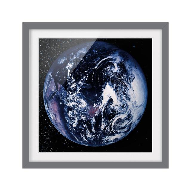 Planet Earth - Picture Frame Graphic Art Print on Paper East Urban Home Frame Options: Matt grey, Size: 70cm H x 70cm W on Productcaster.