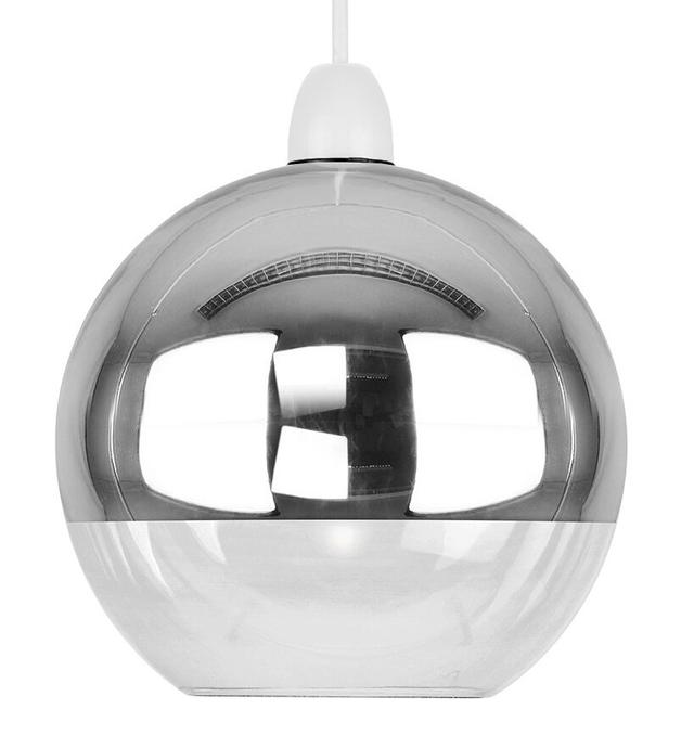 18cm H Glass Round Pendant Shade ( Clip On ) George Oliver Colour: Silver on Productcaster.